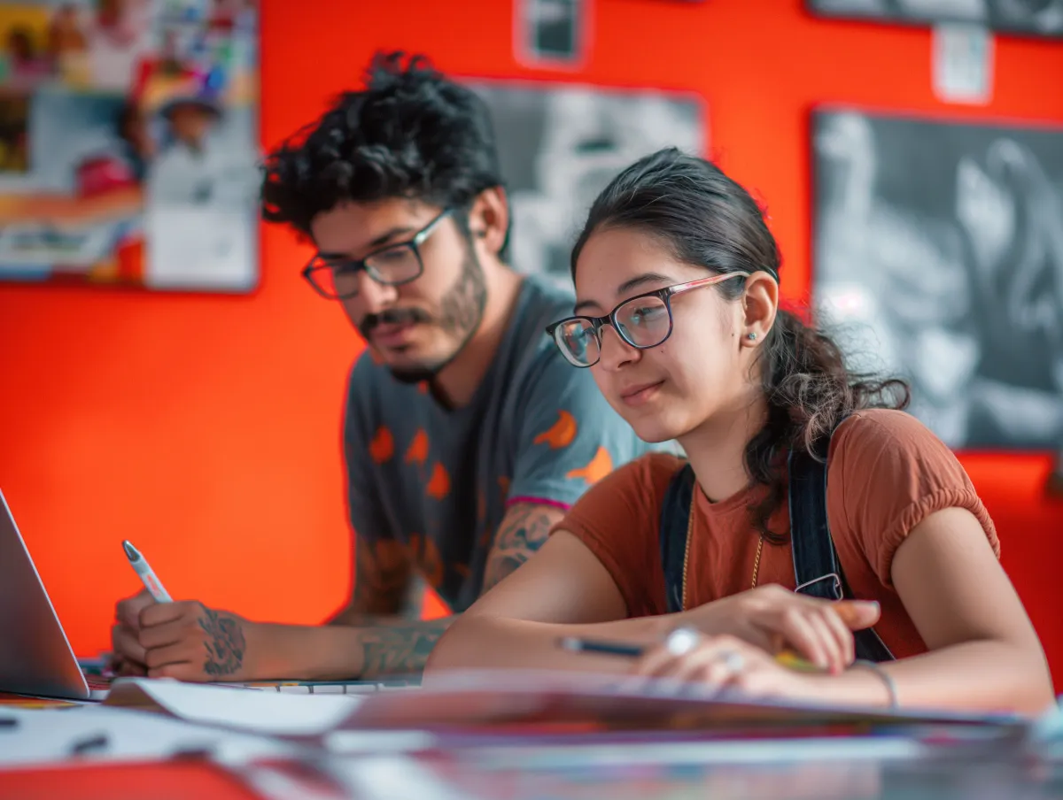 Profissionais de web design desenvolvendo interfaces digitais